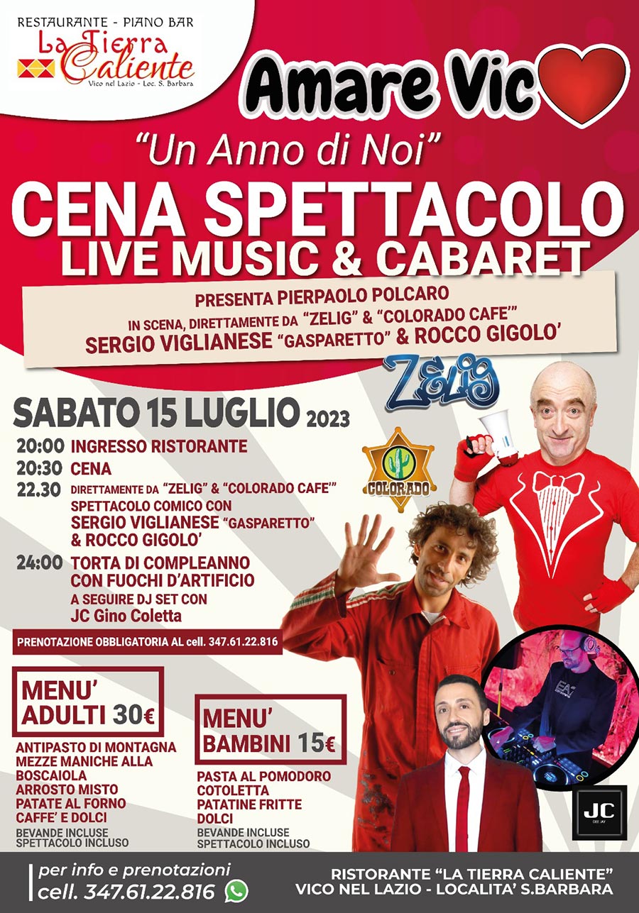 Cena Spettacolo Live Music & Cabaret - Benvenuti In Ciociaria In ...