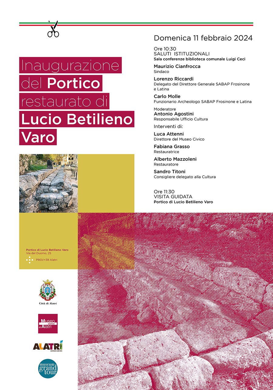 Presentazione del restauro del Portico di Lucio Betilieno Varo