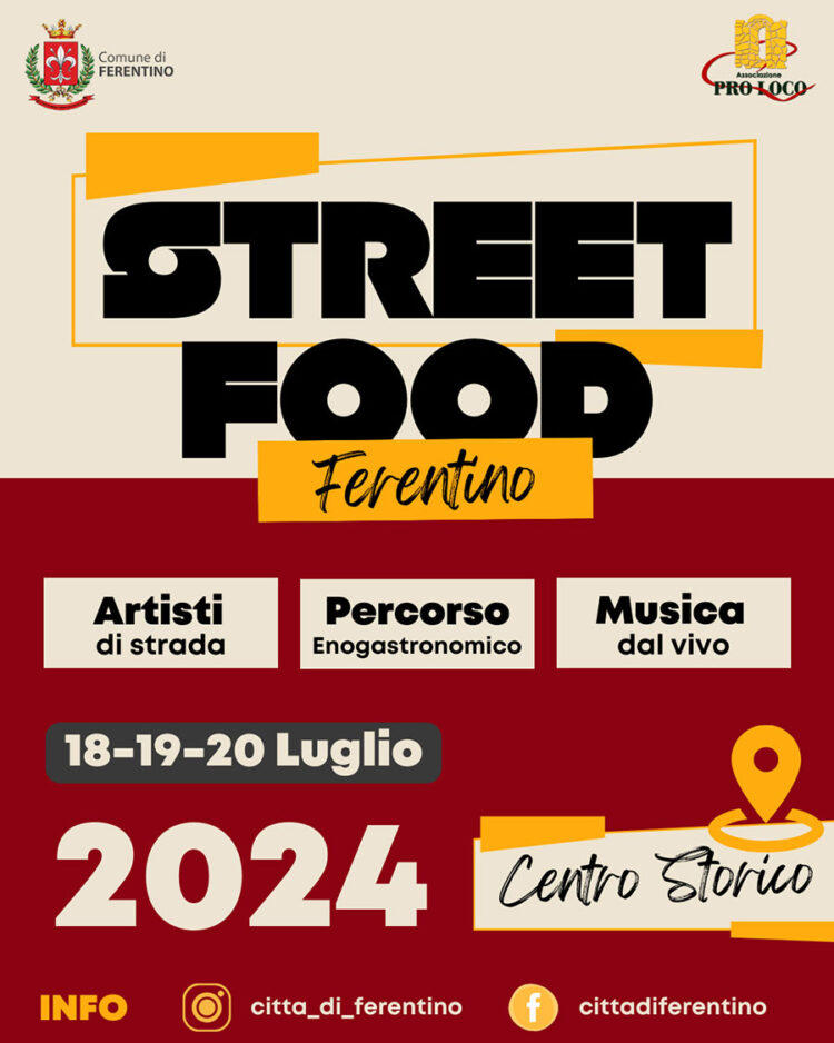 Street Food Ferentino 2024 - Benvenuti in Ciociaria in provincia di ...