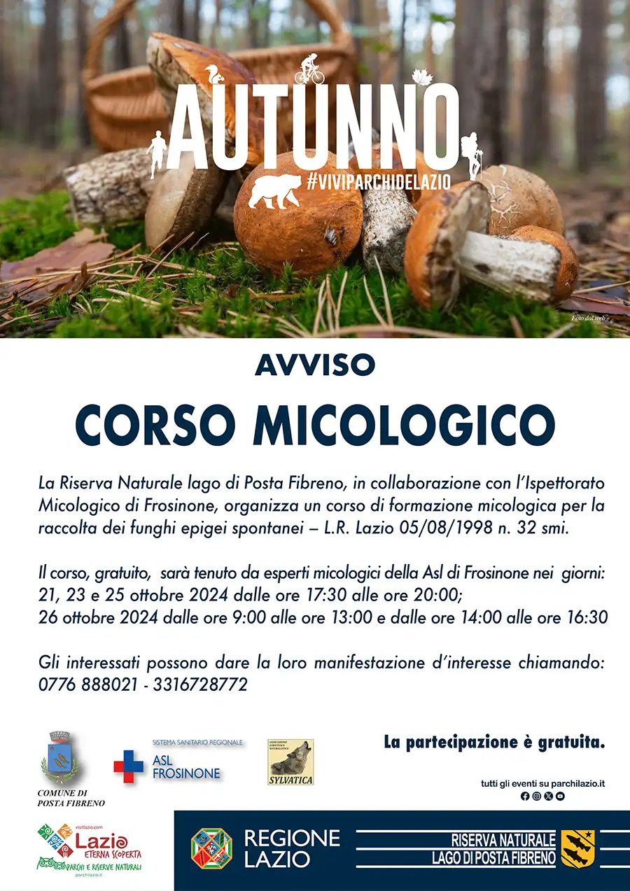 Corso Micologico alla Riserva Naturale lago di Posta Fibreno 2024