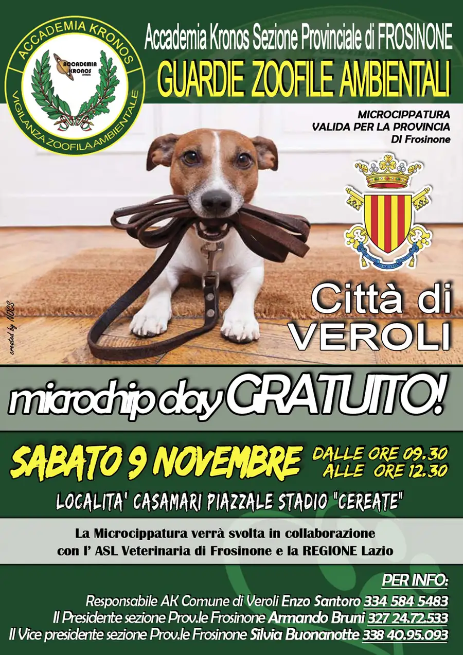 Microchip day gratuito a Veroli 2024