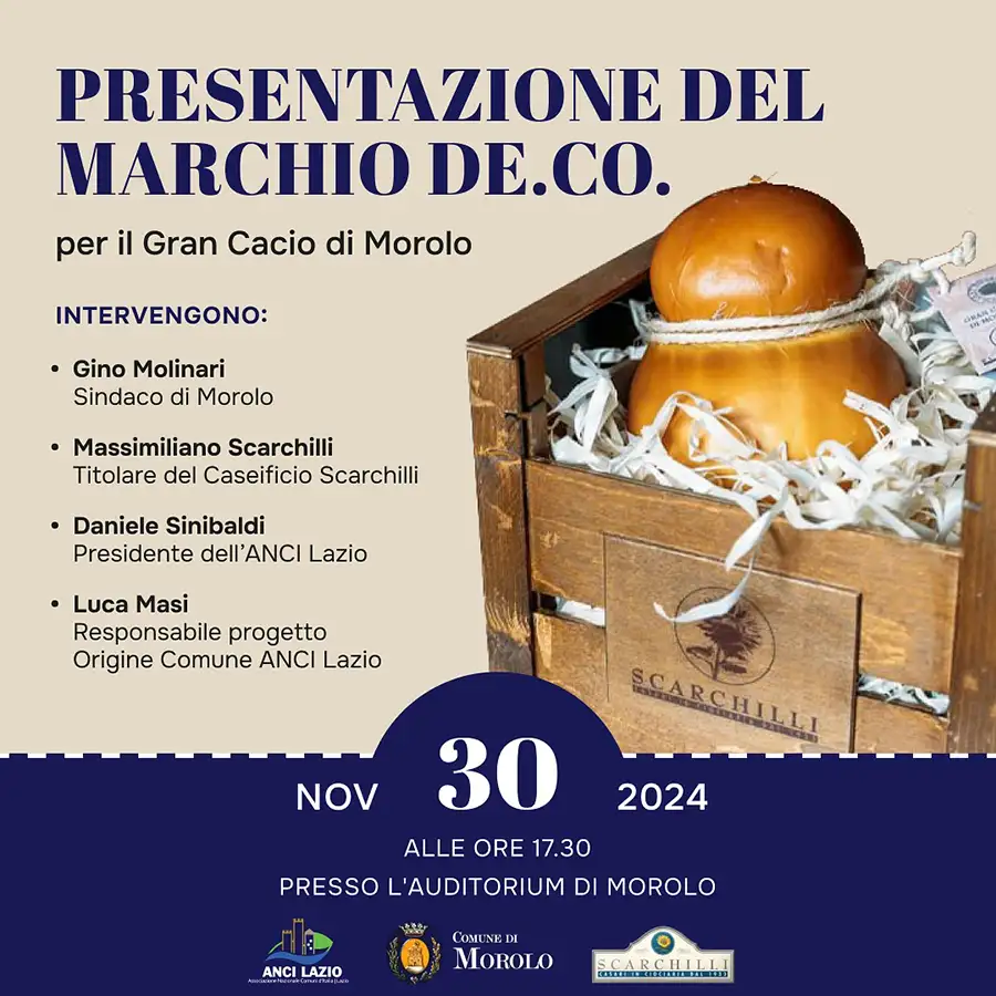 Presentazione marchio De.Co. al Gran Cacio di Morolo