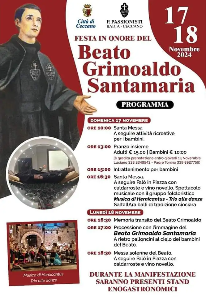 Festeggiamenti per il Beato Grimoaldo Santamaria